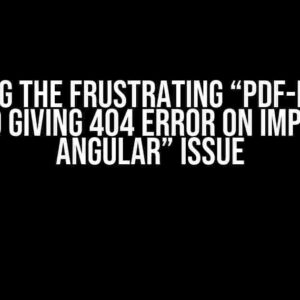 Solving the Frustrating “PDF-lib not found giving 404 error on import in Angular” Issue